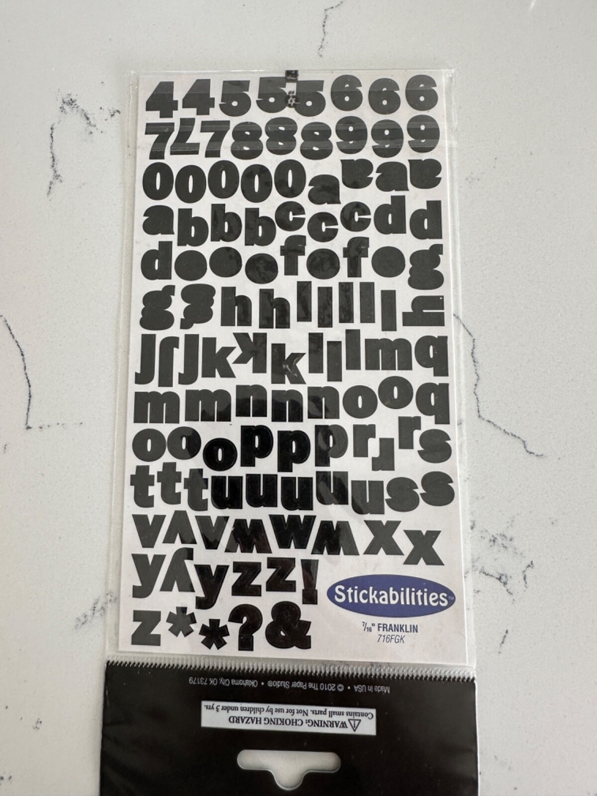 The Paper Studio Alphabet Stickers Upper Lower Case & Numbers Black Scrapbooking
