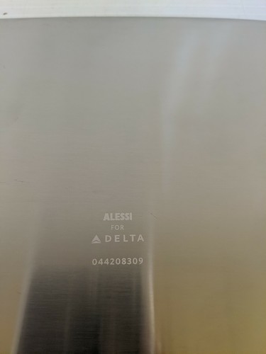 2-ALESSI for Delta Airlines Rectangular Stainless Steel Serving Trays 8x10.5 in.