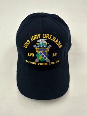 The Corps USS New Orleans LPD 18 Logo Blue Baseball Cap Hat One Size