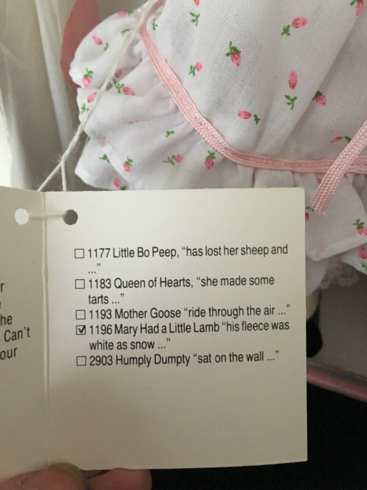 VINTAGE EFFANBEE STORYBOOK 1196 “MARY HAD A LITTLE LAMB” COLLECTIBLE DOLL 70’s