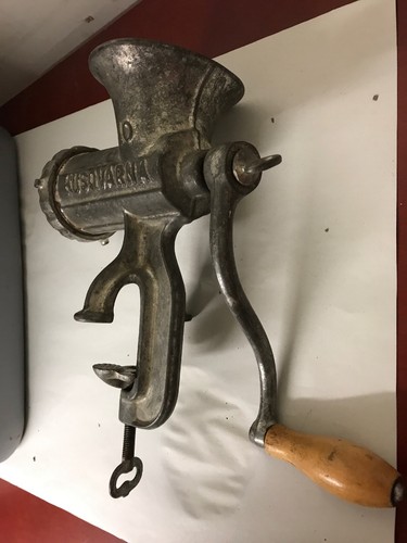 Antique Sweden Husqvarna Reliance Meat Grinder 1920's No 10 Free Shipping