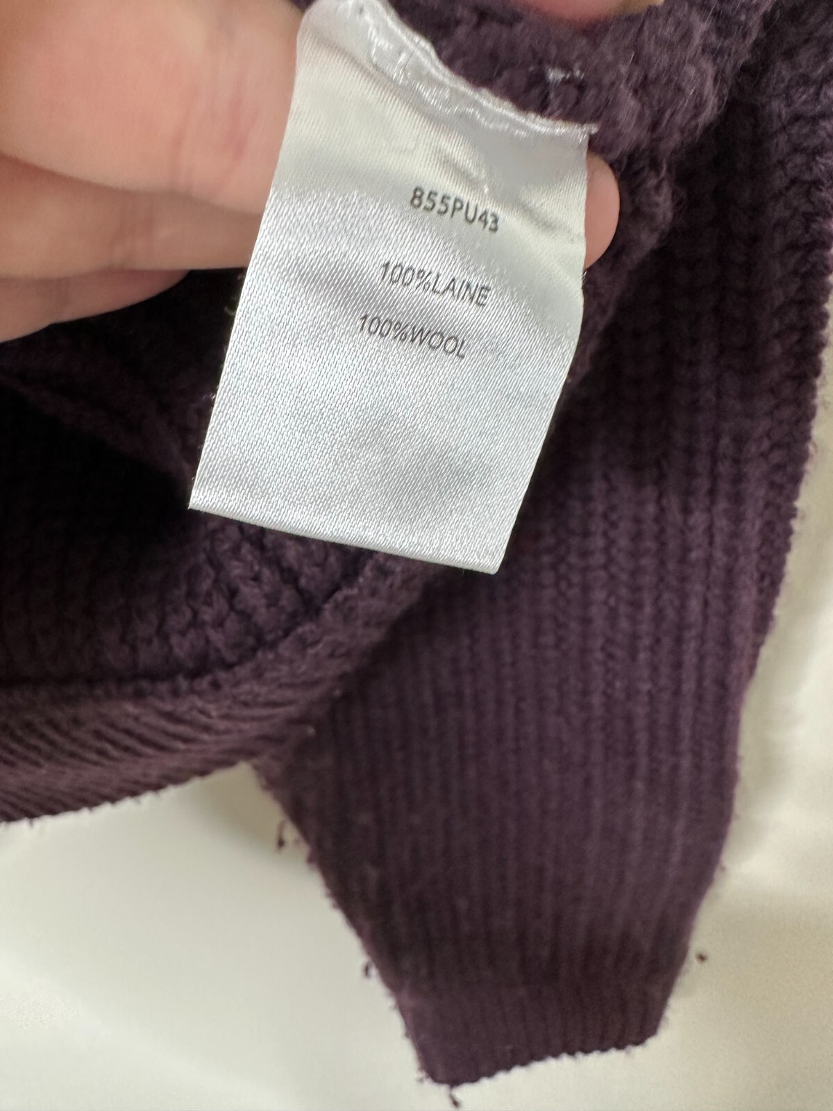 Carven Purple Twist Knit 100% Wool Sweater Women's Large