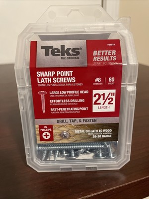Teks #8-15 × 2-1/2 in. Philips Pan Head Sharp Point Lath Screw 80 count