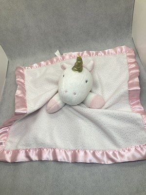 Cloud Island UNICORN LOVEY SECURITY BLANKET white/pink - Pull in satin