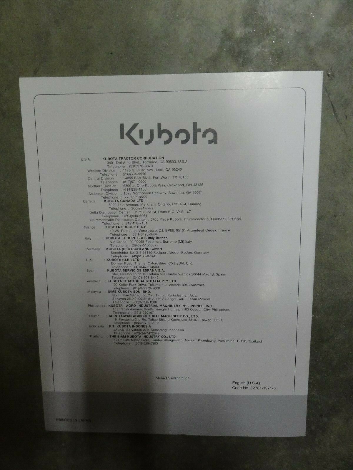 Kubota L39 Operator's Manual