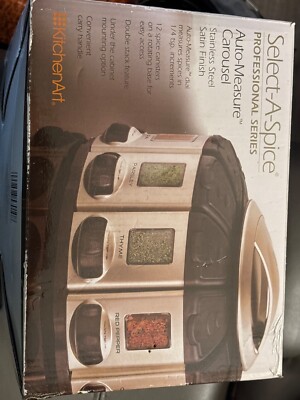 KitchenArt 57010 Select-A-Spice Auto-Measure Carousel Professional Series, Satin