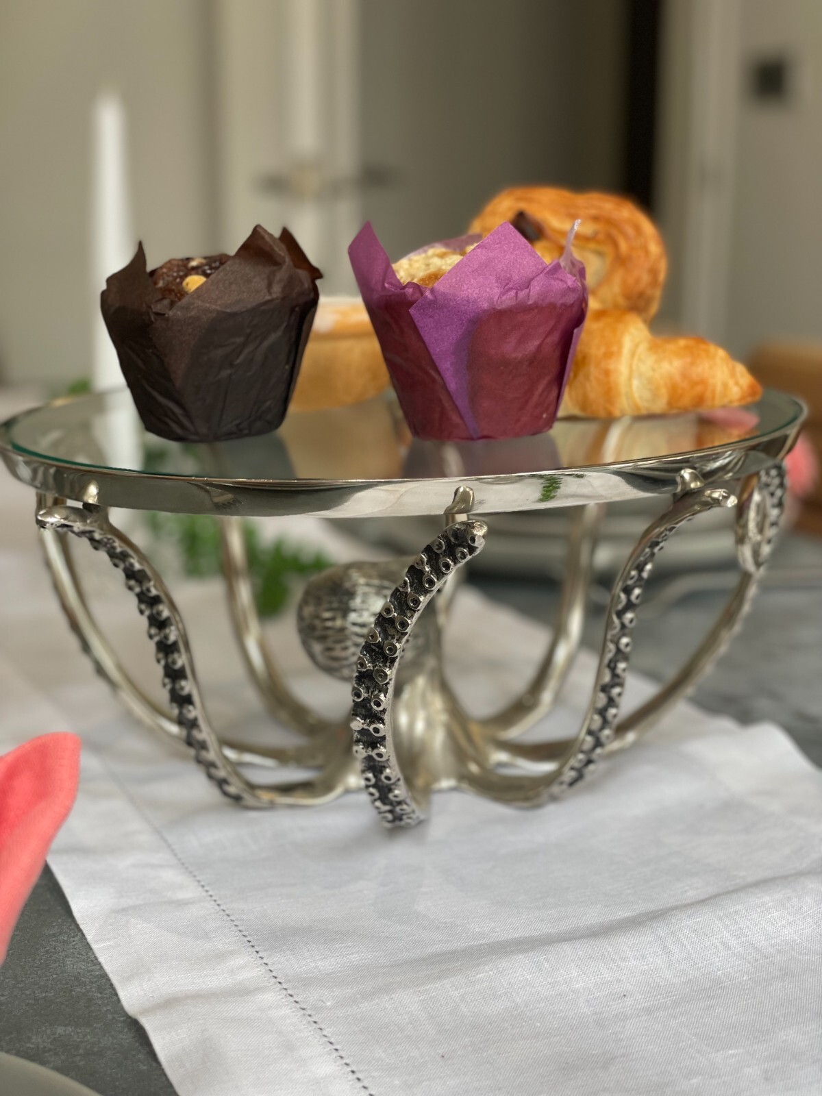 Loft1850 Silver Octopus Cake Platter/Stand