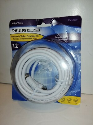 Philips Magnavox RG59 Digital Coaxial Cable Satellite A/V CD DVD 12 ft 