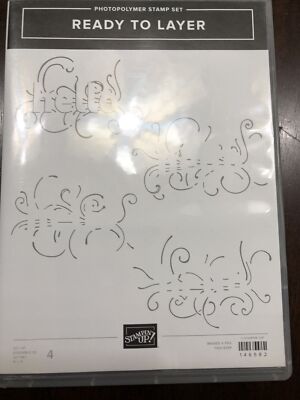 NEW Stampin  Up! Ready To Layer  Hello  Photopolymer Stamp Set RETIRED