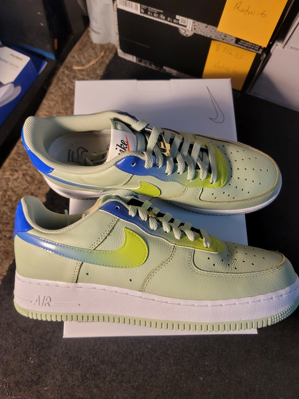 Nike Air Force 1 Low Lime Green Blue By You Size 11