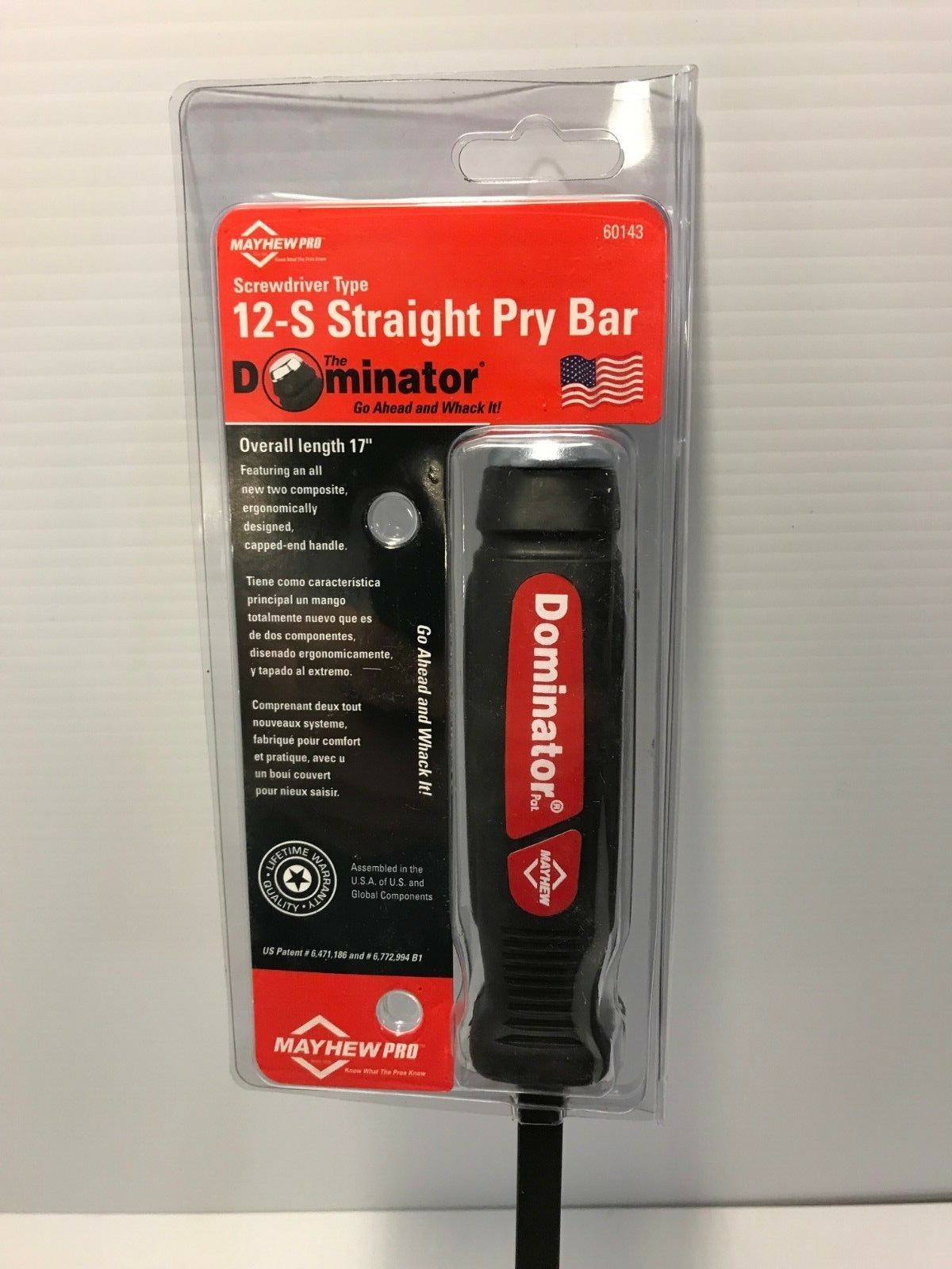 Mayhew Pro Dominator 17 inch Pry Bar Straight Blade 60143 Screwdriver Tool NEW