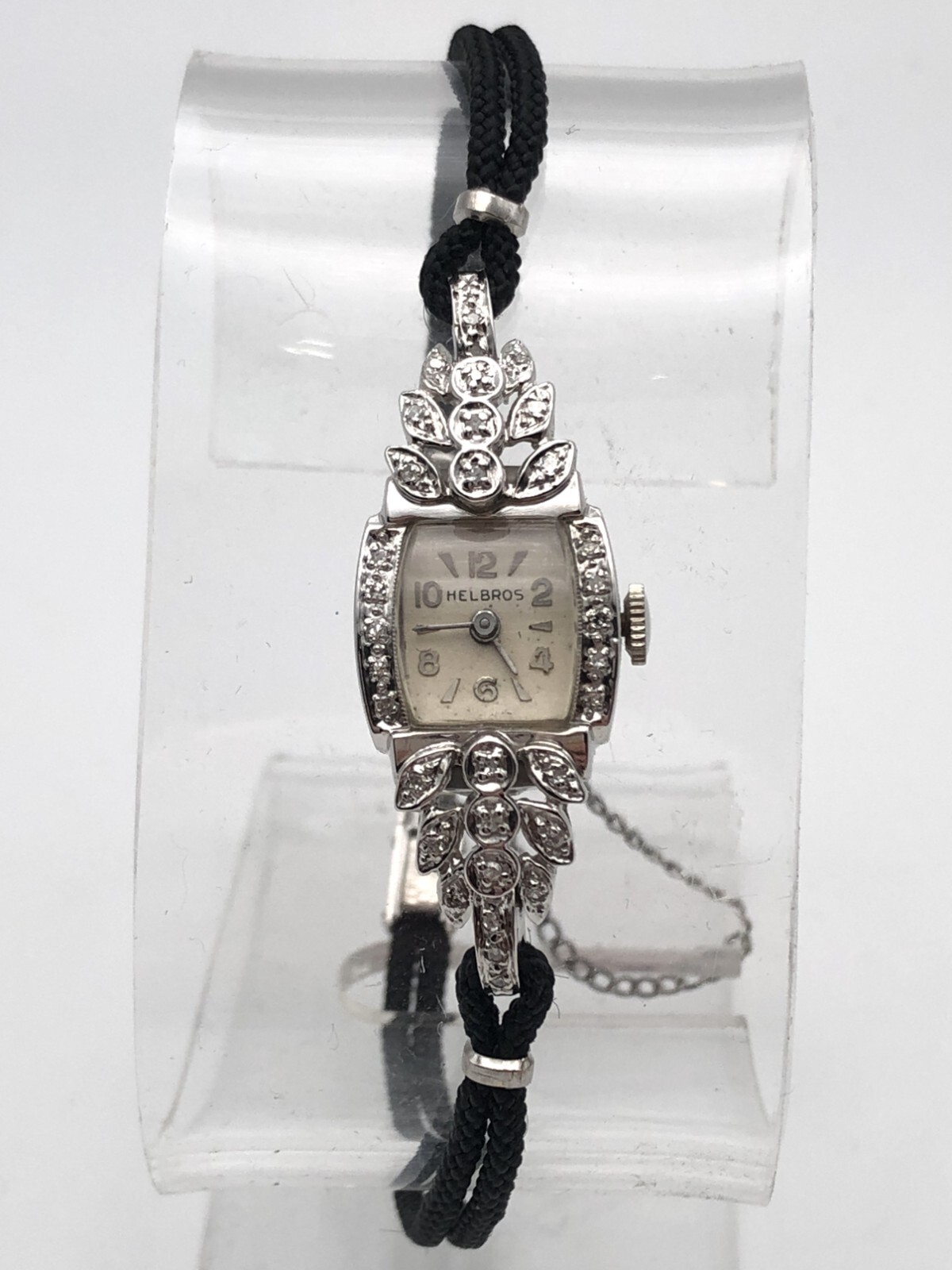超レア　HELBROS ヘルブロス　ディズニー　グーフィー　70’s Vintage Ladies 14k White Gold, Helbros Watch with 0.25cts of
