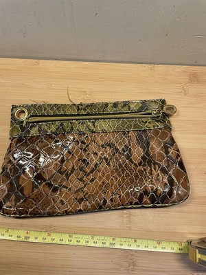 Real Natural Python Snake Leather Back skin Women  Clutch Wallet Purse