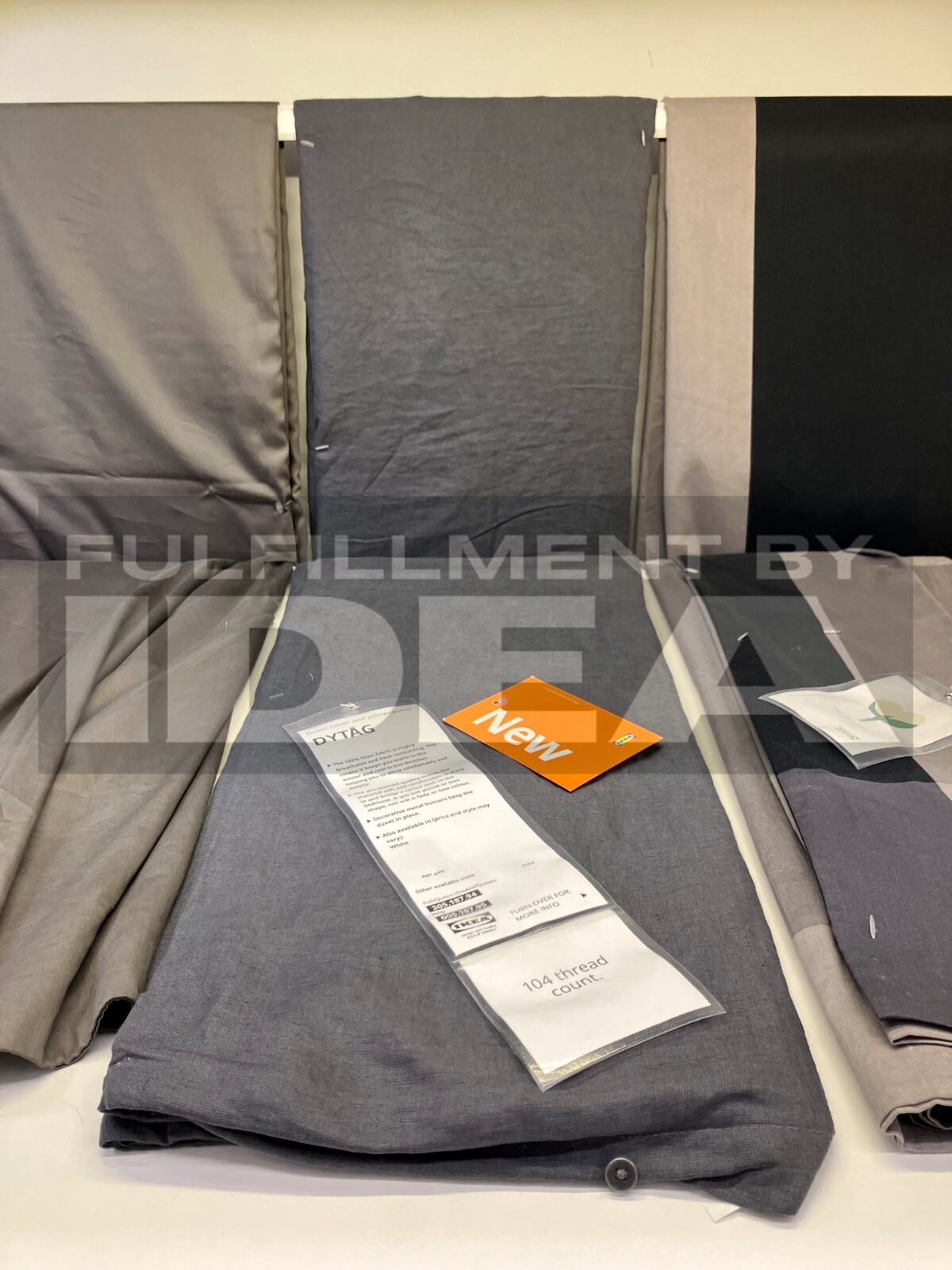 New IKEA DYTAG Dark Gray Full/Double/Queen Duvet Set w