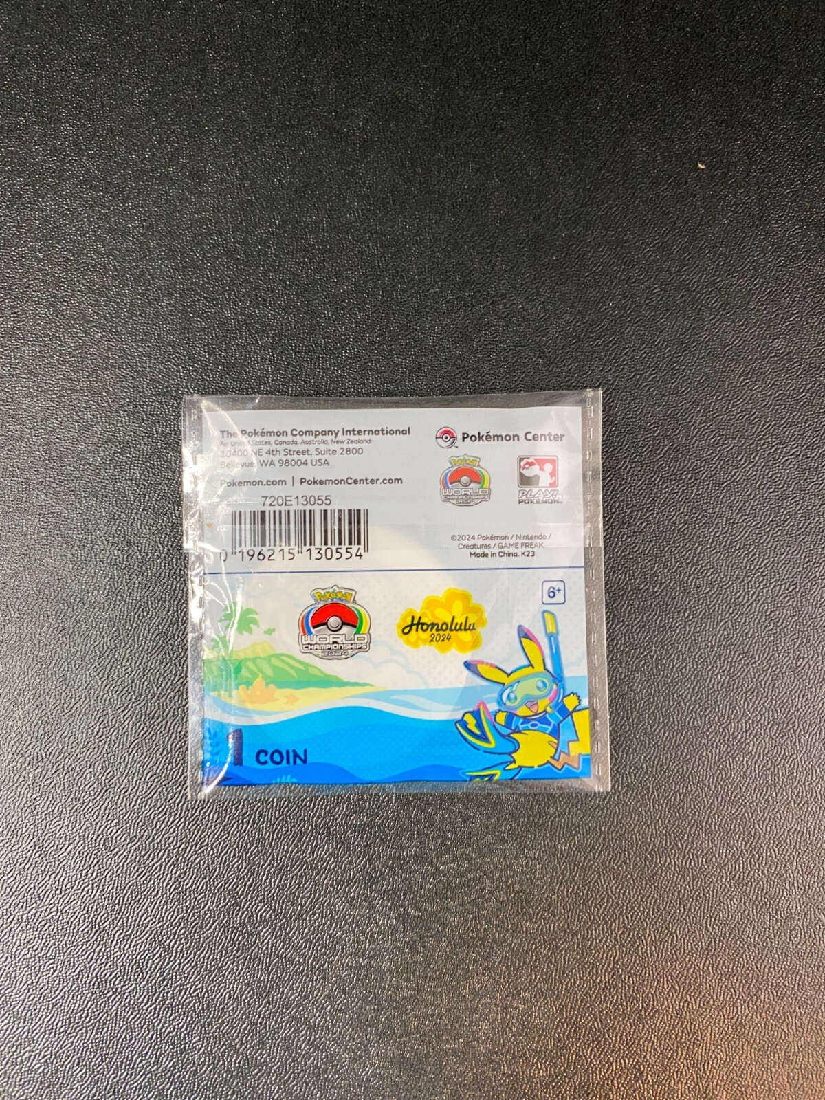2024 Pokemon World Championships Pikachu Metal Coin Honolulu (New & Sealed)
