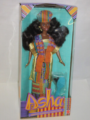 VTG Mattel 1994 ASHA Barbie Doll African American Collection