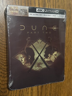 Dune: Part Two SteelBook 4KUltra HD + Blu-ray + Digital New & Sealed!