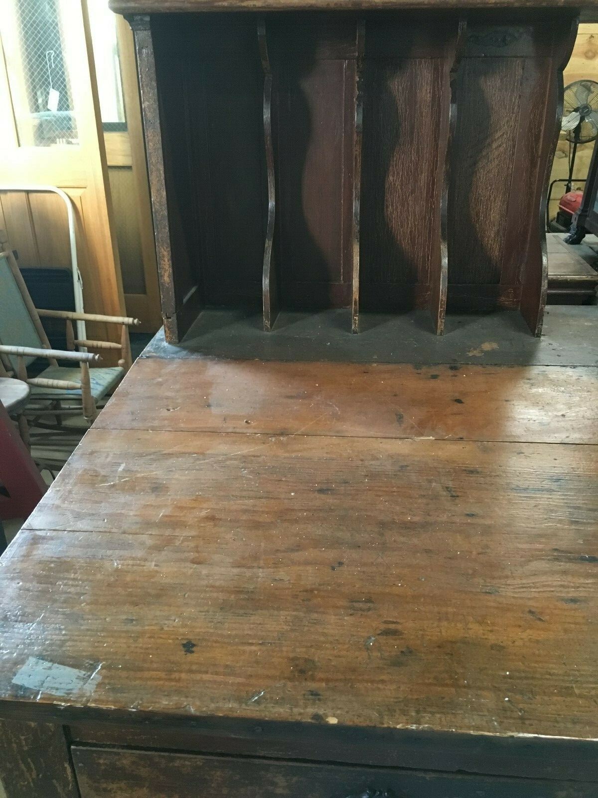 Antique Train Station Stand Up Railroad Desk