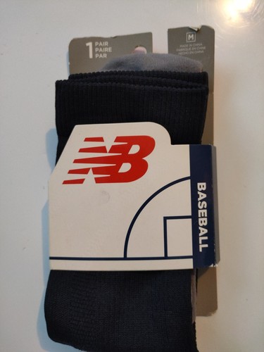 NEW BALANCE MEN'S OVER THE CALF BASEBALL SOCKS, MEDIUM, BLK/GRAY *DM
