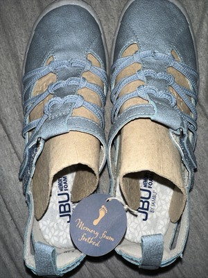 JBU by Jambu Shoes Women's Juliet Memory Foam Soles Light Blue Size 6.5 Med. NEW