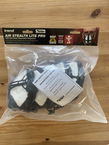 Respirator For Construction Projects,  Pack Of 5, Unopened