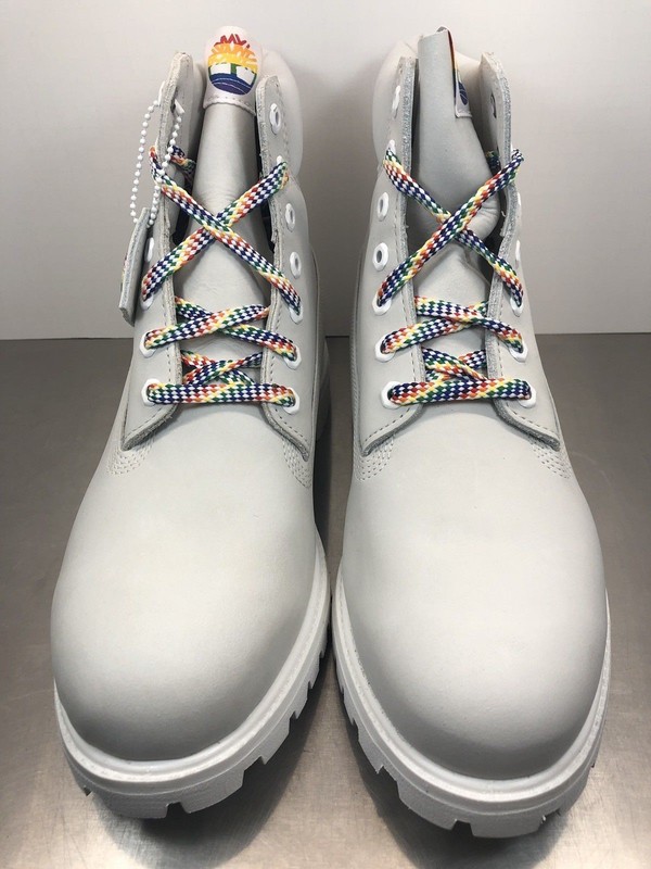 timberland white rainbow boots