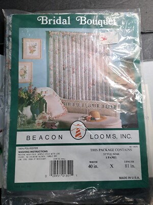 3 Panel New In Pkg Beacon Looms Curtain Bridal Bouquet 40x81 In READ 
