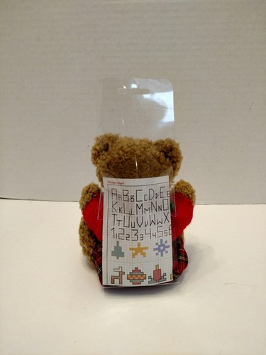 DMC Stitch A Teddy Bear Boy 14 ct Aida Counted Cross Stitch Plush Stuffed Animal