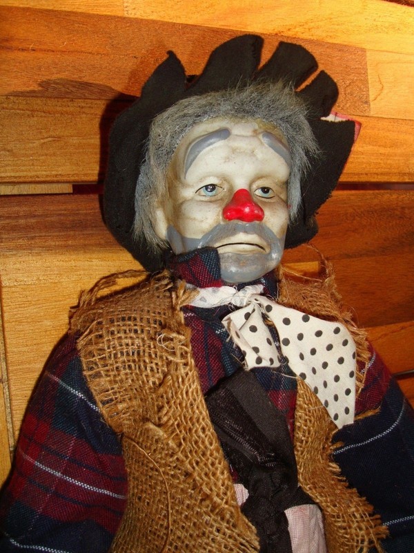 vintage porcelain hobo clown dolls
