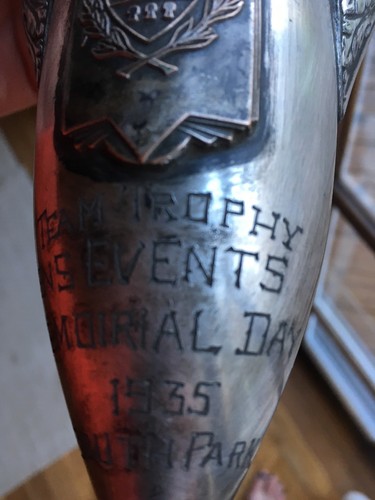 Antique Vintage Silver Plated Loving Cup Mens Events 1935 South Park
