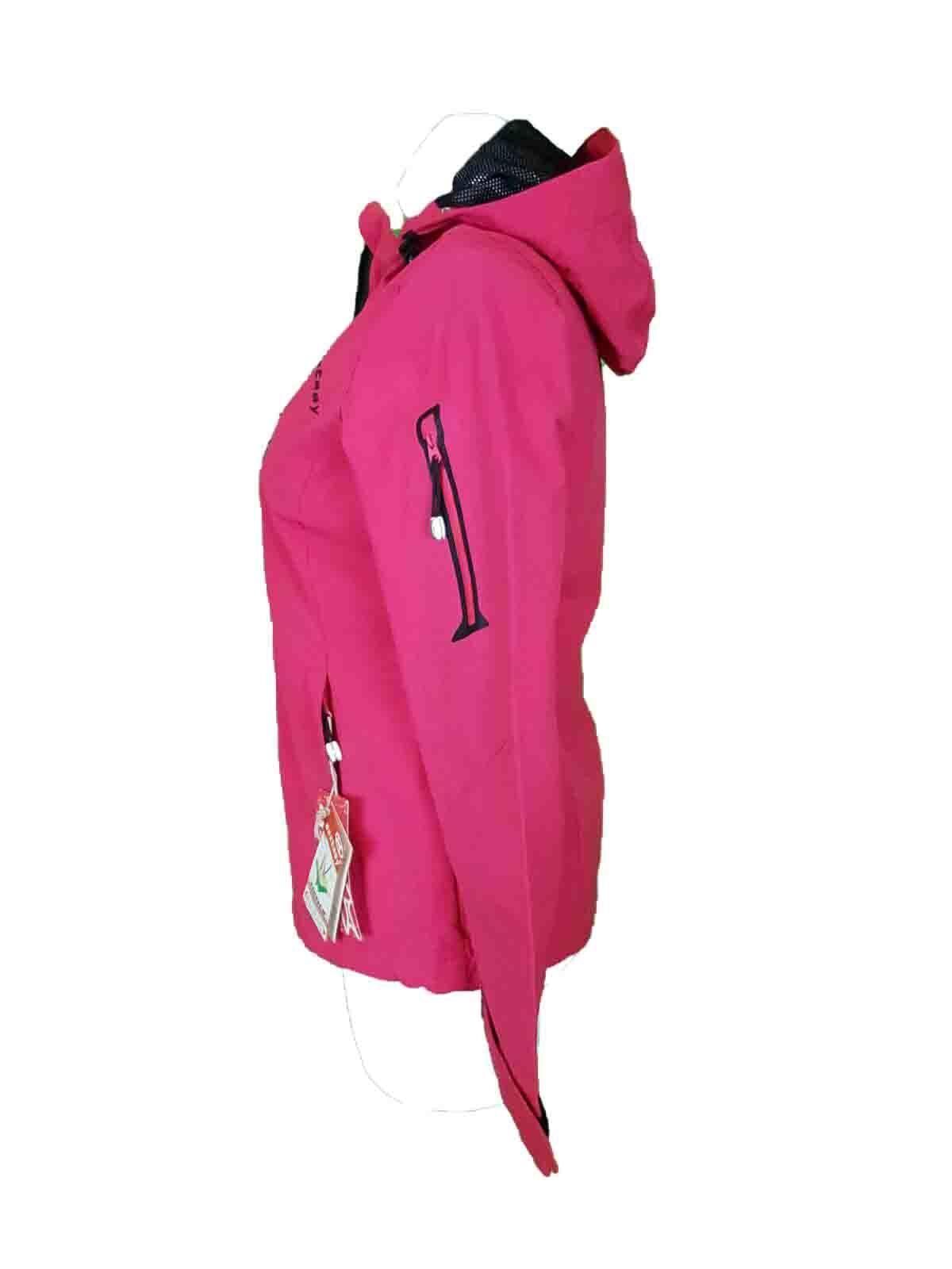 Exxtasy Damen wasserdichte Regenjacke, Funktionsjacke, Windjacke, pink, Gr. 34