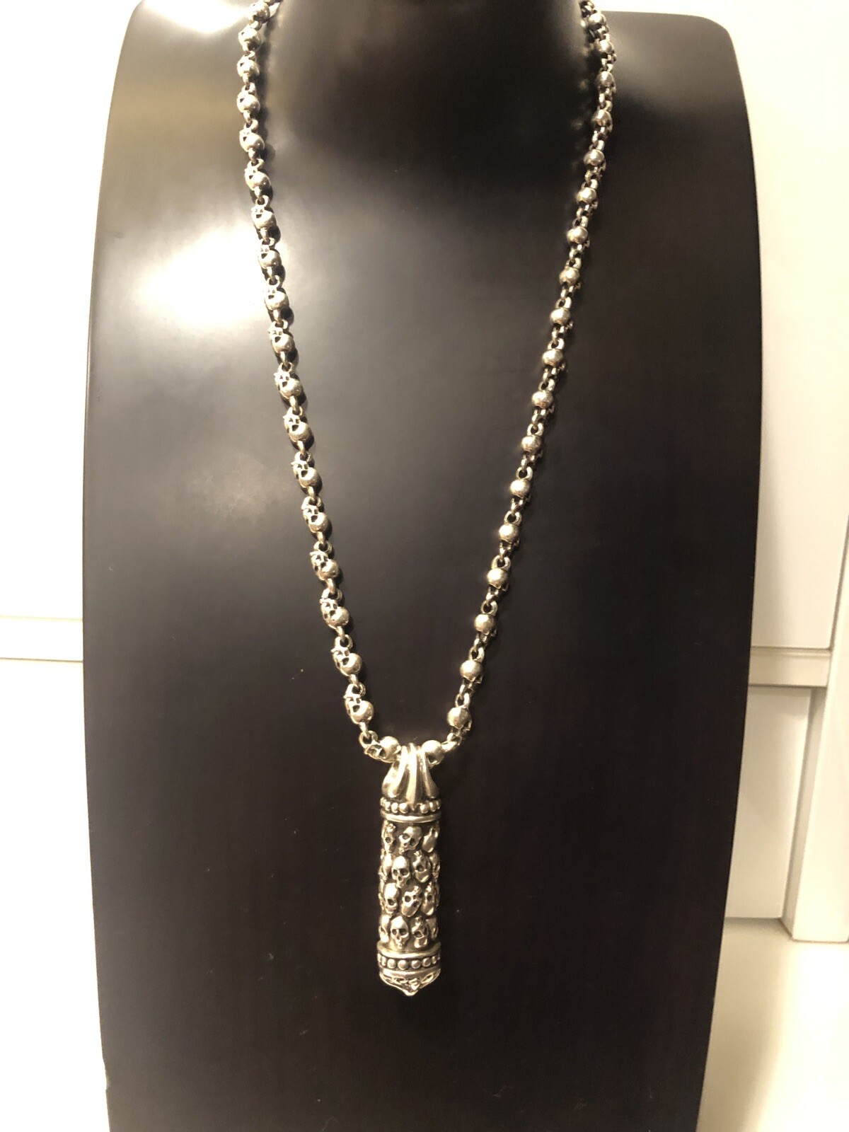 Lena K Chrome King Hearts Baby Bullet Skull Chain 26 Inch