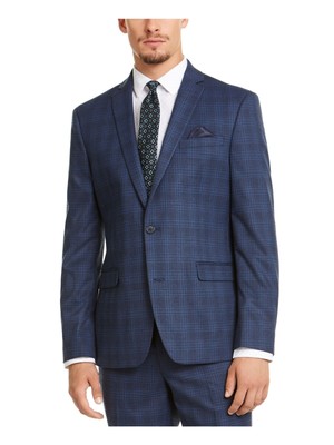 

Темно-синяя однобортная клетчатая куртка BAR III Windowpane, Navy, TTAY1CJZ20