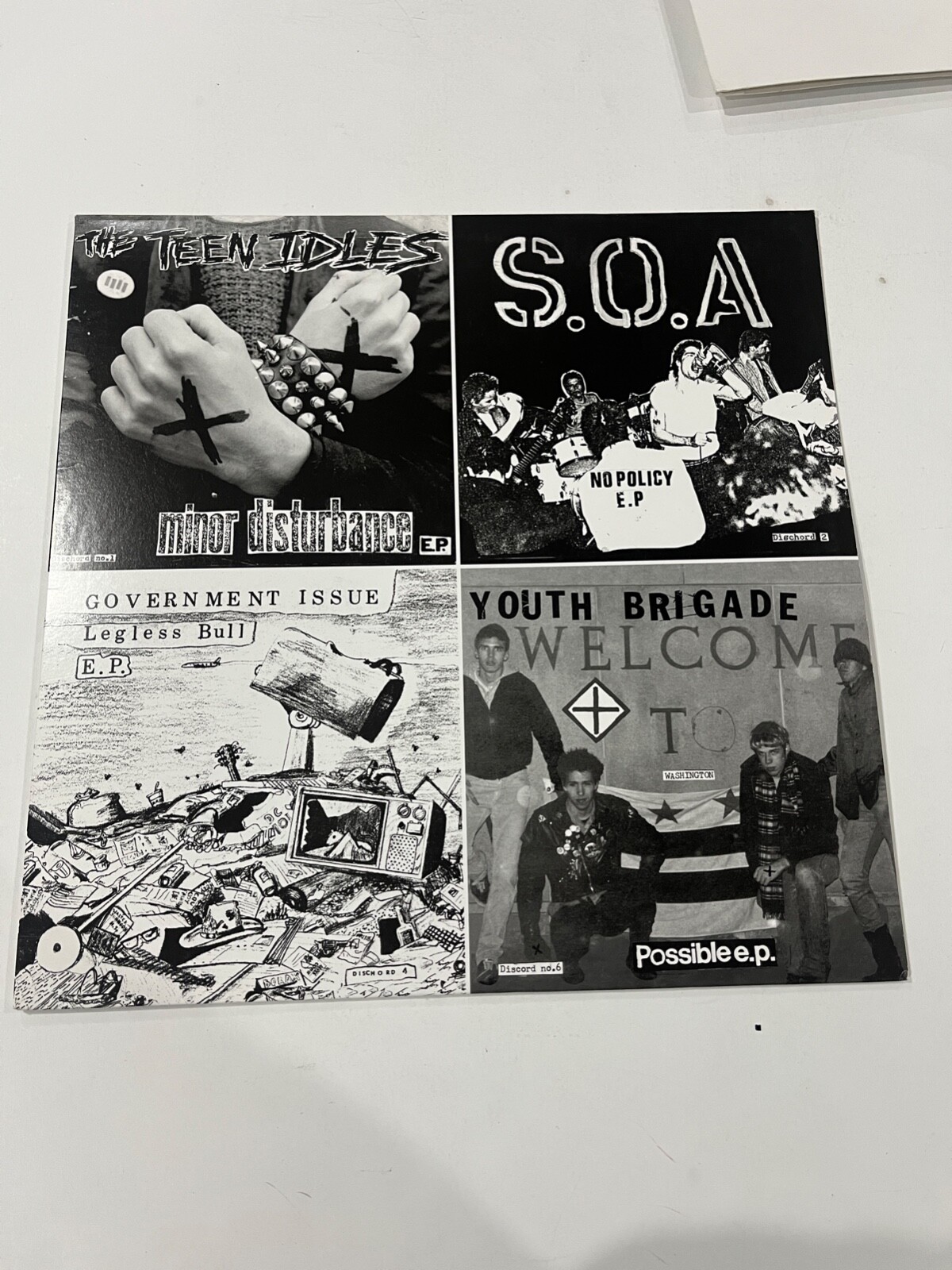 Four Old 7 Inches LP Teen Idles S.O.A Government Issue Youth