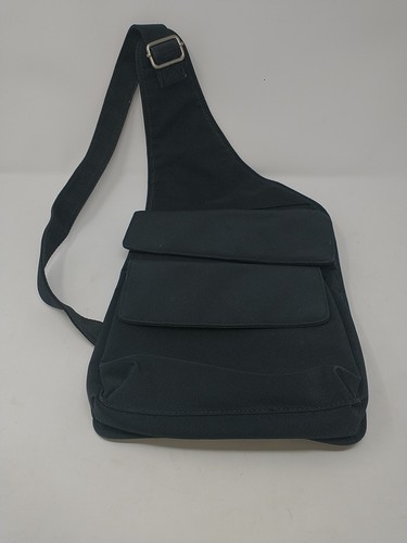 HOBO International Black Flap Sling Crossbody Chest Bag Womens Urban Minimalist