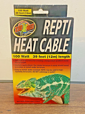 Zoo Med Reptile Heat Cable 100 Watts, 39 Feet for Reptile Terrarium