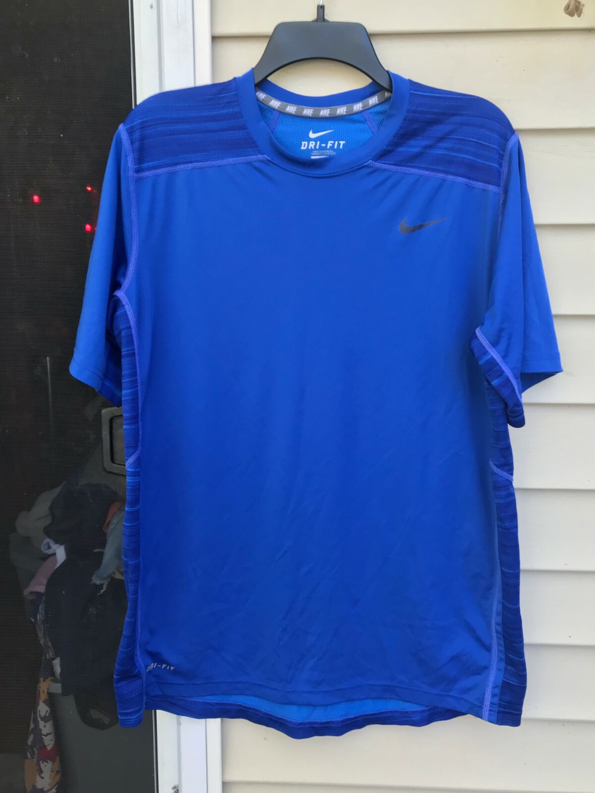 Nike Dri-Fit Fitted Athletic Shirt 645345-480 BLUE SIZE L | eBay