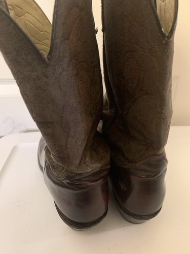 Sheplers Cowboy Boots Mens Sz 13 EW Brown Old West Smooth Leather