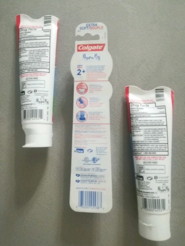 COLGATE Peppa Pig 2 Pack Toothbrush 2 Mild Bubble Fruit Toothpaste Combo