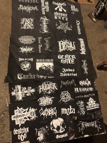 Lot Black Metal Patches X20