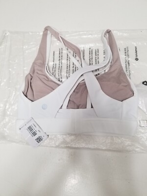 LULULEMON STASH IT ALL BRA, WHITE, NWT Sz 4 authentic  back closure  C/D