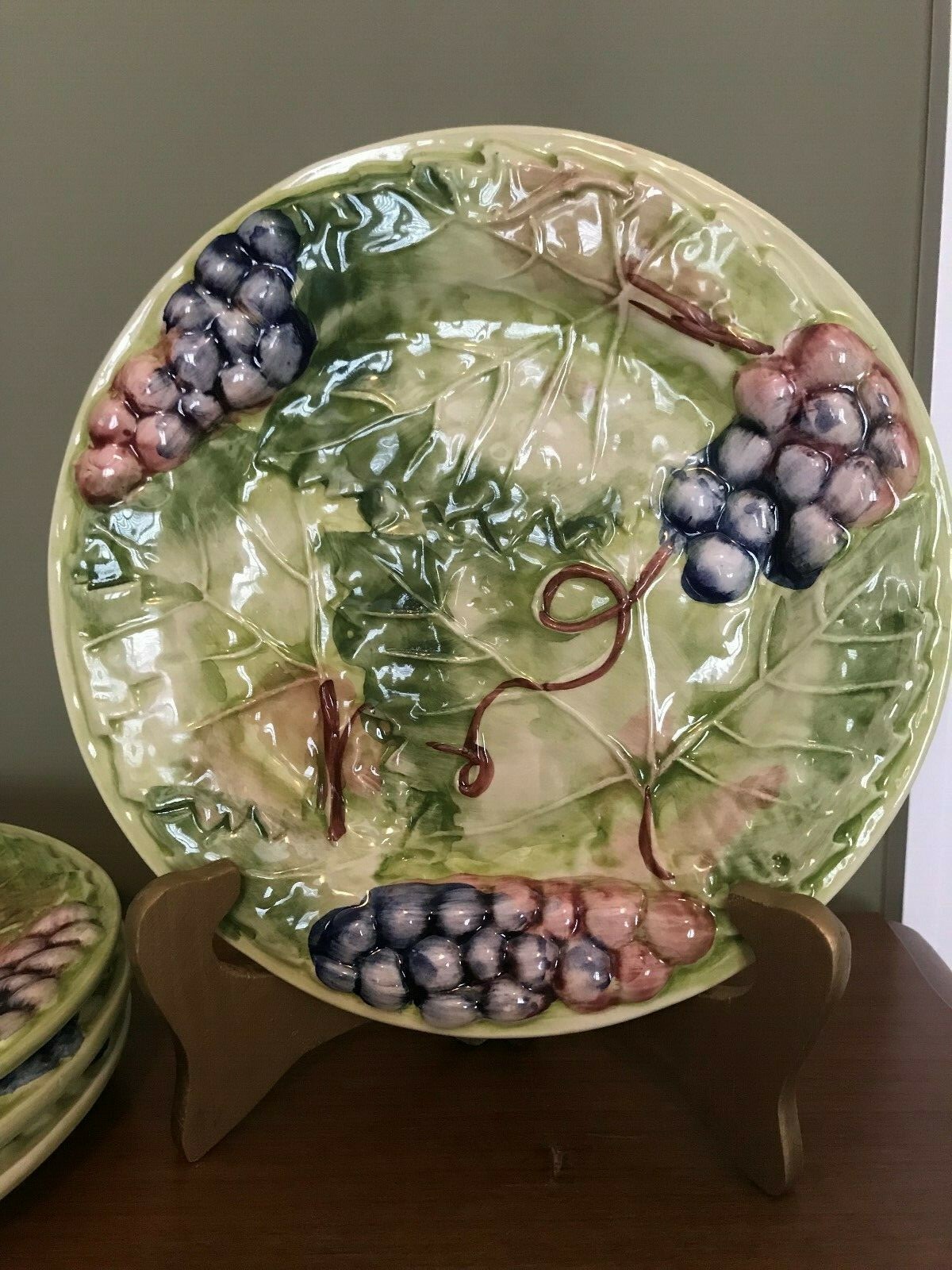 J. Willfred Decorative Platter and 4 Plates, Made in Portugal