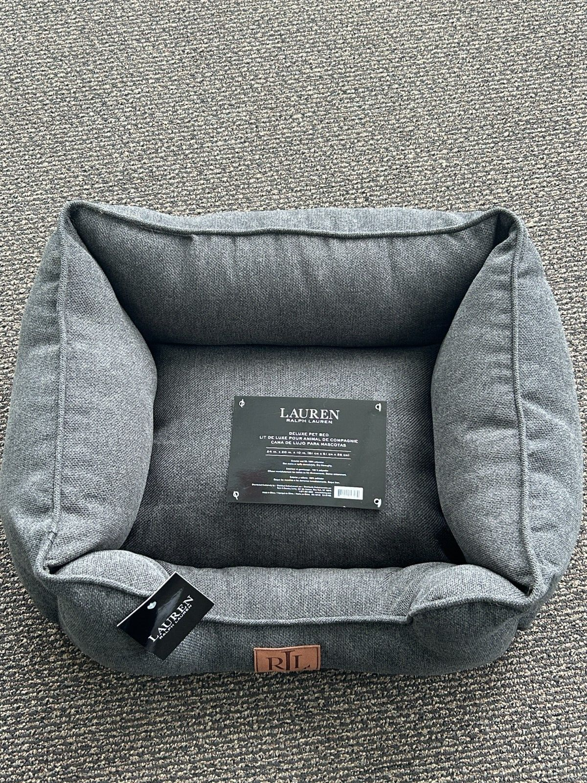 Ralph Lauren Home Rare Small Dog Deluxe Gray Pet Bed. NEW!