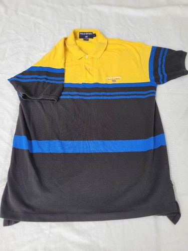 90s Polo Ralph Lauren USA製 Boarder Polo 90s POLO BY RALPH LAUREN border polo shirt Made in USA