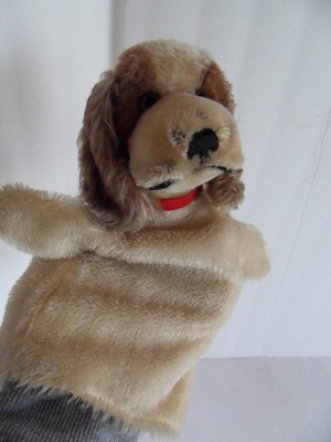 Steiff dog cocker spaniel hand puppet button mohair stuffed animal 2180