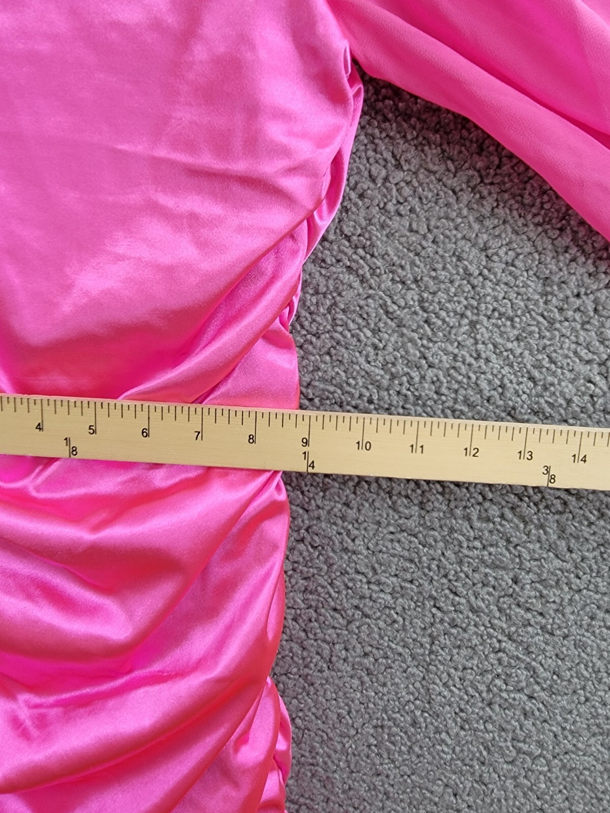 With Jules Long-Sleeve Ruched Dress Girls' L Bright Pink Straight Neck Pullover - Picture 7 of 16