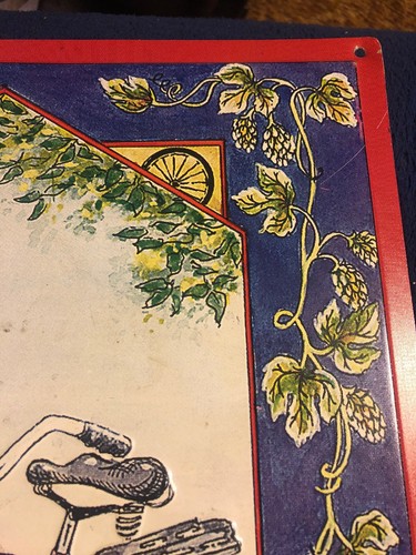 Vintage Fat Tire Amber Ale Tin Beer Sign 1991 New Belgium Brewing Embossed