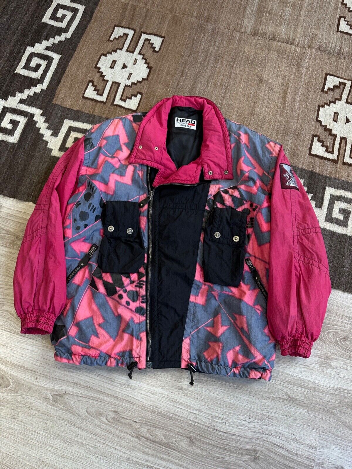 HEAD Gore Tex Vintage 80s Ski Winter Acid Pattern Jacket HEAD Gore Tex Vintage 80s Ski Winter Acid Pattern Jacket