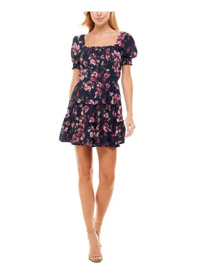 Женское мини-платье TRIXXI с синим рукавом-пуфом для вечеринок + расклешенное платье Juniors XS