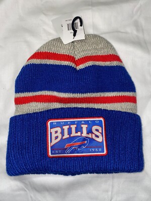 NFL Buffalo Bills Adult Winter Hat with Embroidered Logo One Size Blue/Red/Gray